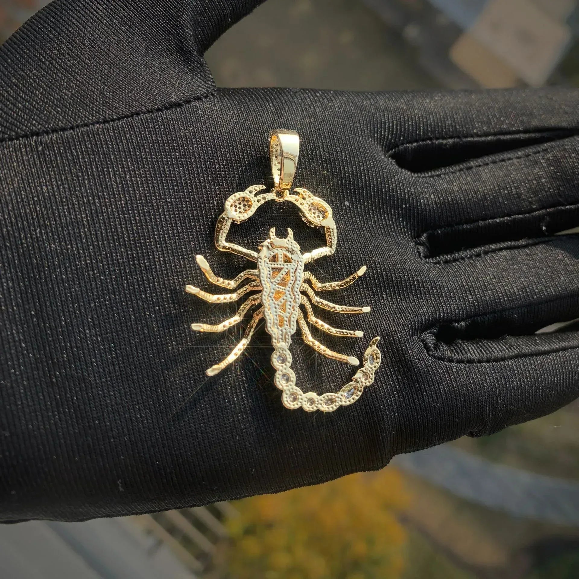 Iced Out Scorpion Pendant Necklace for Men – Hip Hop CZ Streetwear Jewelry - CaratixJewelry